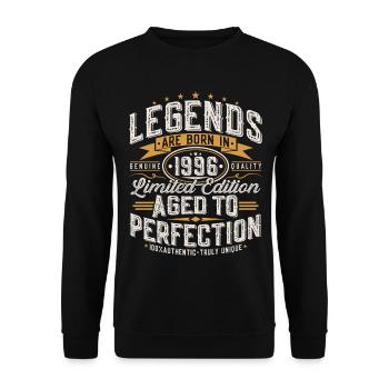 1996 Vintage Birthday Vintage Retro Gift - Unisex Sweatshirt - black - Front - Alina (178cm) & Michal (187cm)