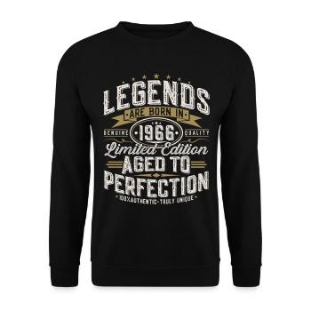 1966 Vintage Vintage Birthday Gift Retro - Unisex Sweatshirt - black - Front - Alina (178cm) & Michal (187cm)