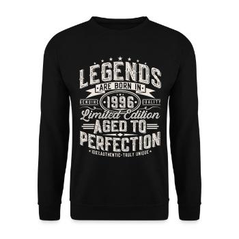 Cadeau rétro vintage d’anniversaire 1996 - Sweat-shirt Unisexe - noir - Devant - Alina (178cm) & Michal (187cm)