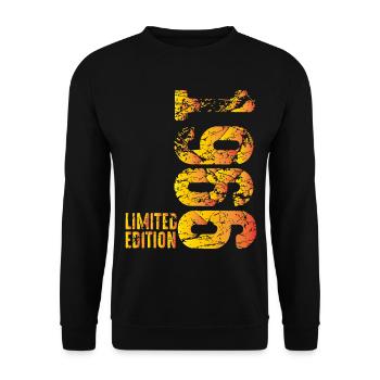 60th Birthday Gift Limited Built in 1966 - Unisex Sweatshirt - black - Front - Alina (178cm) & Michal (187cm)