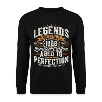 1986 Vintage Birthday Vintage Retro Gift - Unisex Sweatshirt - black - Front - Alina (178cm) & Michal (187cm)