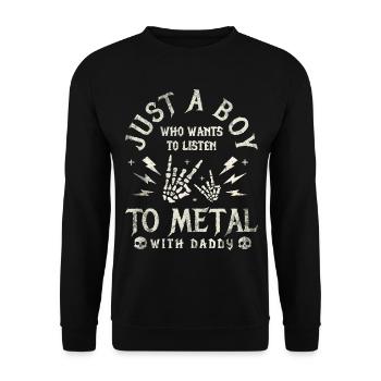 Metal Baby Boy mit Daddy Rock-Familie - Unisex Pullover - Schwarz - Vorne - Alina (178cm) & Michal (187cm)