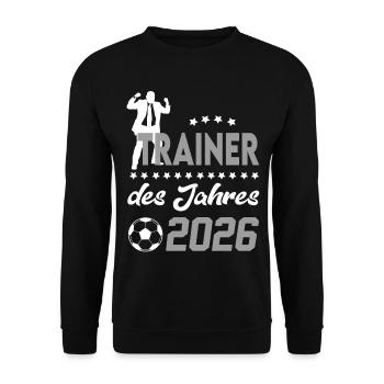 Bester Trainer Fußball Fußballspieler Verein Coach - Unisex Pullover - Schwarz - Vorne - Alina (178cm) & Michal (187cm)
