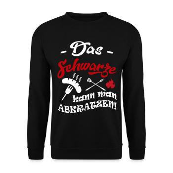 Schwarz abkratzen Grillen Grillparty Grillfest BBQ - Unisex Pullover - Schwarz - Vorne - Alina (178cm) & Michal (187cm)