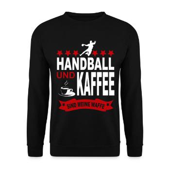 Handball Handballspieler Sport Verein - Unisex Pullover - Schwarz - Vorne - Alina (178cm) & Michal (187cm)