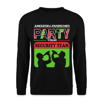 Junggesellenabschied Security Team Saufen Drinking - Unisex Pullover - Schwarz - Vorne - Alina (178cm) & Michal (187cm)