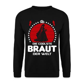 Hochzeit 2026 Married Beste Braut Bride der Welt - Unisex Pullover - Schwarz - Vorne - Alina (178cm) & Michal (187cm)