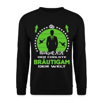 Hochzeit Married 2026 Cooler Braeutigam Groom - Unisex Pullover - Schwarz - Vorne - Alina (178cm) & Michal (187cm)