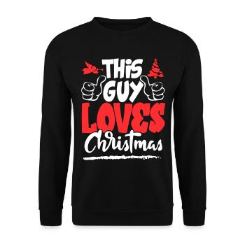 Weihnachten Ich liebe Christmas Sprüche I Love - Unisex Pullover - Schwarz - Vorne - Alina (178cm) & Michal (187cm)