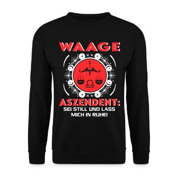 Sternzeichen Waage Aszendent Birthday Sprüche - Unisex Pullover - Schwarz - Vorne - Alina (178cm) & Michal (187cm)