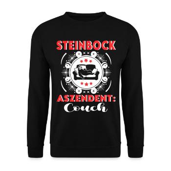 Sternzeichen Steinbock Aszendent Couch Birthday - Unisex Pullover - Schwarz - Vorne - Alina (178cm) & Michal (187cm)