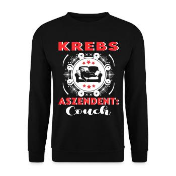 Sternzeichen Krebs Aszendent Couch Happy Birthday - Unisex Pullover - Schwarz - Vorne - Alina (178cm) & Michal (187cm)