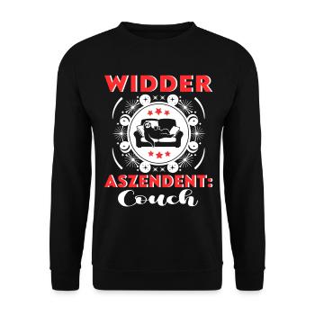 Sternzeichen Widder Aszendent Couch Happy Birthday - Unisex Pullover - Schwarz - Vorne - Alina (178cm) & Michal (187cm)