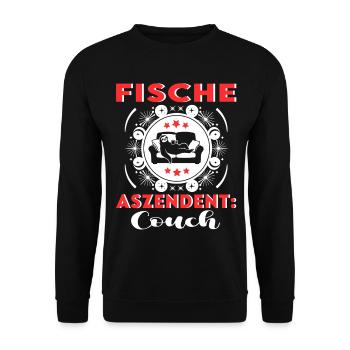 Sternzeichen Fische Aszendent Couch Birthday - Unisex Pullover - Schwarz - Vorne - Alina (178cm) & Michal (187cm)