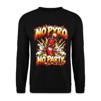 No Pyro – No Party - Unisex Pullover - Schwarz - Vorne - Alina (178cm) & Michal (187cm)