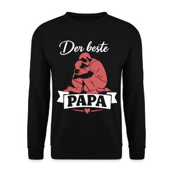 Der beste Papa Silhouette - Unisex Pullover - Schwarz - Vorne - Alina (178cm) & Michal (187cm)
