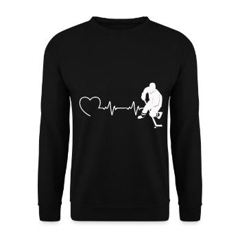 Ice hockey in heartbeat style for children - Unisex Sweatshirt - black - Front - Alina (178cm) & Michal (187cm)