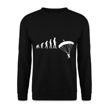 Fallschirmspringer Fallschirm Fallschirmspringen - Unisex Pullover - Schwarz - Vorne - Alina (178cm) & Michal (187cm)