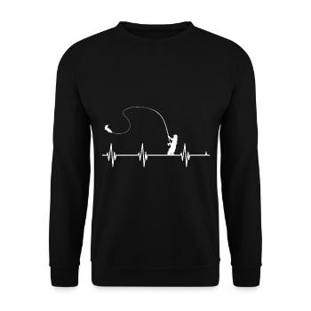 Pêcher Pêcheur Canne à pêche - Sweat-shirt Unisexe - noir - Devant - Alina (178cm) & Michal (187cm)