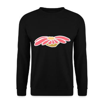 Flower symbol plant shape symbol pink - Unisex Sweatshirt - black - Front - Alina (178cm) & Michal (187cm)