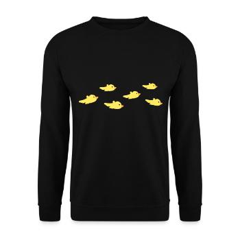 six birds animals bird yellow - Unisex Sweatshirt - black - Front - Alina (178cm) & Michal (187cm)