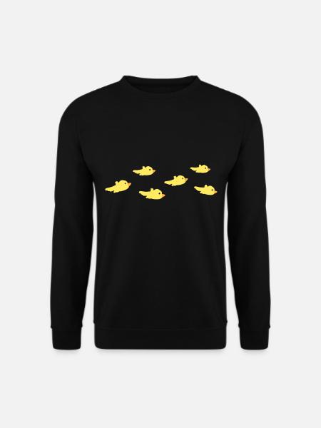 sechs Vögel Tiere Vogel gelb - Unisex Pullover - Schwarz