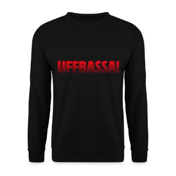 UFFBASSA! UFFBASSA | DIALEKT SCHWÄBISCH - Unisex Pullover - Schwarz - Vorne - Alina (178cm) & Michal (187cm)