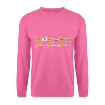 Katzen demonstrieren Flagge Katze Rechte - Unisex Pullover - Pink - Vorne