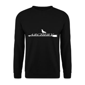 Archery. Arrow with Raven and Archery. Shirt - Unisex Sweatshirt - black - Front - Alina (178cm) & Michal (187cm)