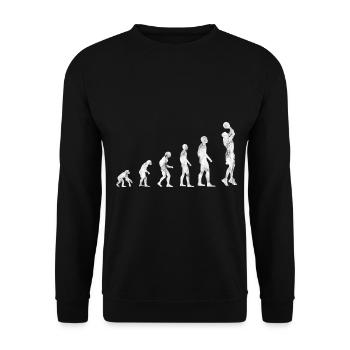 Basket-ball basket-ball basketteur rétro - Sweat-shirt Unisexe - noir - Devant - Alina (178cm) & Michal (187cm)