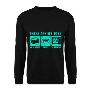 Drone - Unisex Pullover - Schwarz - Vorne - Alina (178cm) & Michal (187cm)