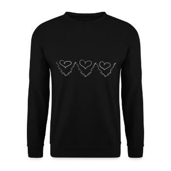 hearts symbol love lines heart - Unisex Sweatshirt - black - Front - Alina (178cm) & Michal (187cm)