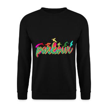 Parkour Freerunning Le Parcour Traceur Geschenk - Unisex Pullover - Schwarz - Vorne - Alina (178cm) & Michal (187cm)