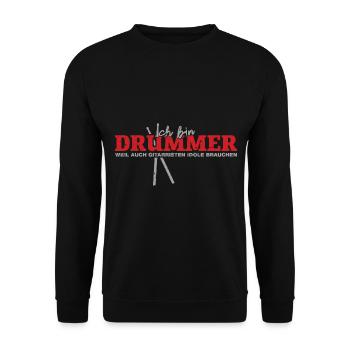 Drummer - Unisex Pullover - Schwarz - Vorne - Alina (178cm) & Michal (187cm)