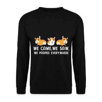Nagetier Meerschwein Meerschweinchen - Unisex Pullover - Schwarz - Vorne - Alina (178cm) & Michal (187cm)