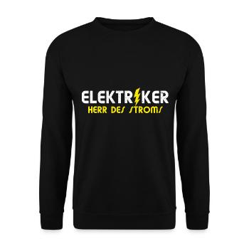 Elektriker Herr Des Stroms I Elektriker - Unisex Pullover - Schwarz - Vorne - Alina (178cm) & Michal (187cm)