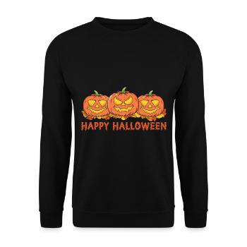Citrouille d’Halloween - Sweat-shirt Unisexe - noir - Devant - Alina (178cm) & Michal (187cm)