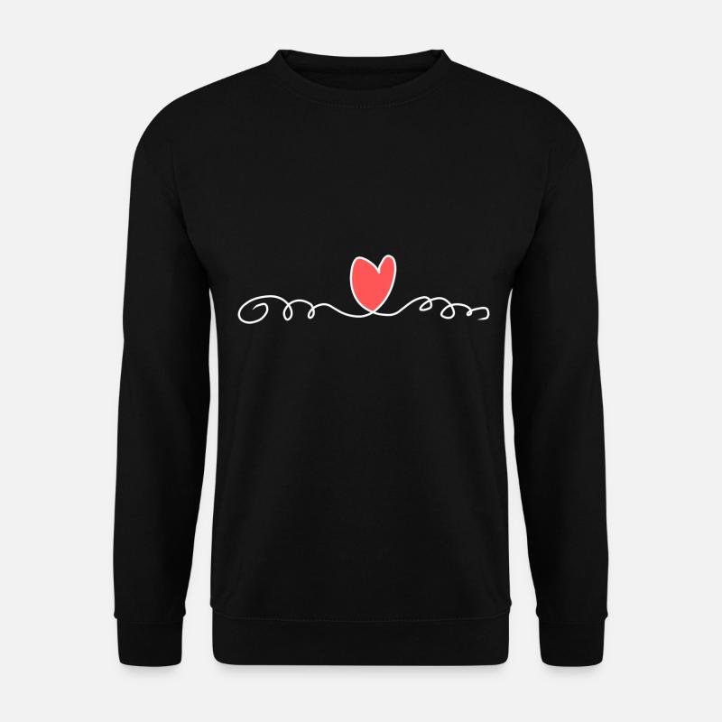Heart red line symbol - Unisex Sweatshirt - black