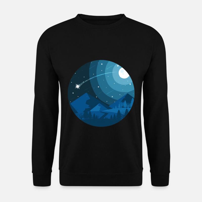 Uncharted Nachthimmel-kreisförmige einfache Grafik - Unisex Pullover - Schwarz