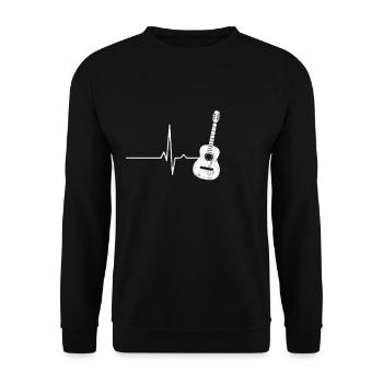Acoustic Guitar Heartbeat - Guitar Musician - Unisex Sweatshirt - black - Front - Alina (178cm) & Michal (187cm)