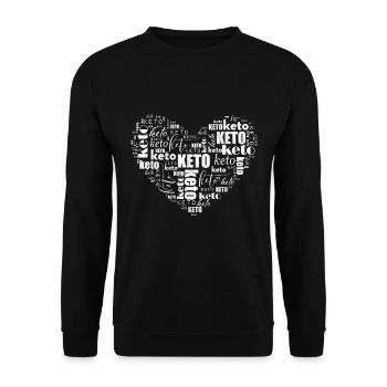 Ein Herz aus Keto Großartig für Keto-Anhänger - Unisex Pullover - Schwarz - Vorne - Alina (178cm) & Michal (187cm)