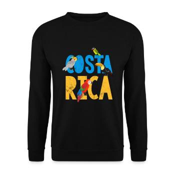 Costa Rica Bird Traveler Tourist Cute Bird Lover - Unisex Sweatshirt - black - Front - Alina (178cm) & Michal (187cm)