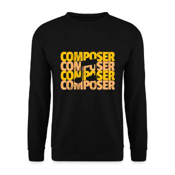 Compositeur: Jazz, Classique, Musique de film, Vidéo - Sweat-shirt Unisexe - noir - Devant - Alina (178cm) & Michal (187cm)
