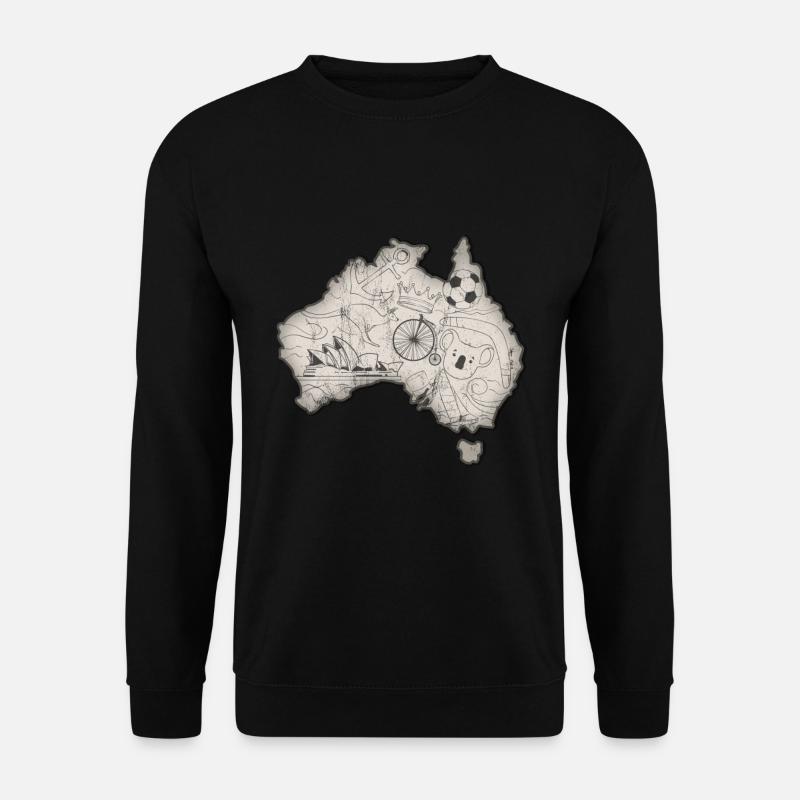 Cool Australia Elements And Animals Map Gift - Unisex Sweatshirt - black