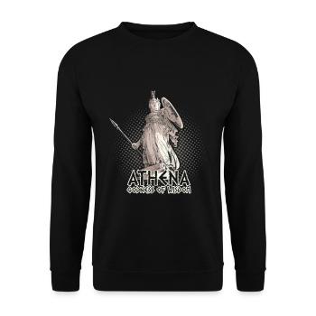 Athena Göttin der Weisheit Griechische Mythologie - Unisex Pullover - Schwarz - Vorne - Alina (178cm) & Michal (187cm)
