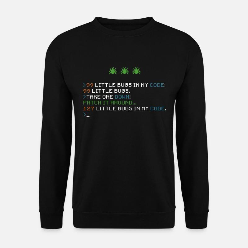 99 Little Bugs In My Code Coding Debugging Funny - Unisex Sweatshirt - black