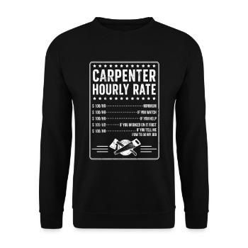 Funny Carpenter Dad Brother Son Father'S Day Gift - Unisex Sweatshirt - black - Front - Alina (178cm) & Michal (187cm)