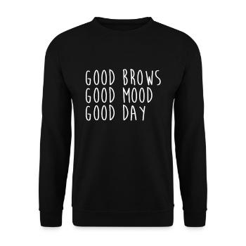 Cosmétologie Microblading Good Brows Good Mood - Sweat-shirt Unisexe - noir - Devant - Alina (178cm) & Michal (187cm)