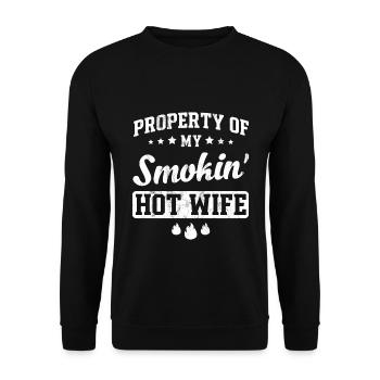 I Love My Hotwife Funny Love - Unisex Sweatshirt - black - Front - Alina (178cm) & Michal (187cm)