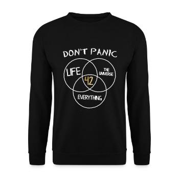 42 Antwort auf das Lebensuniversum und alles nicht - Unisex Pullover - Schwarz - Vorne - Alina (178cm) & Michal (187cm)